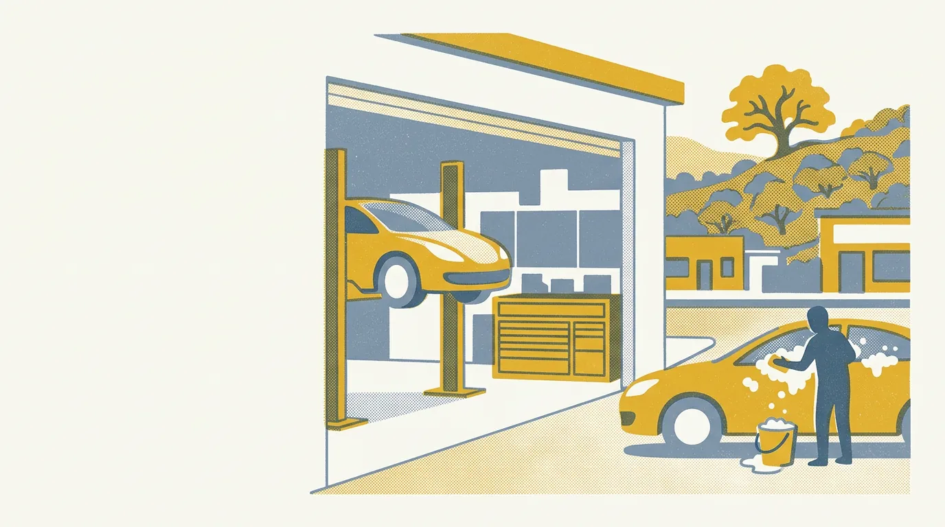 Illustration of auto detailing in Oakland