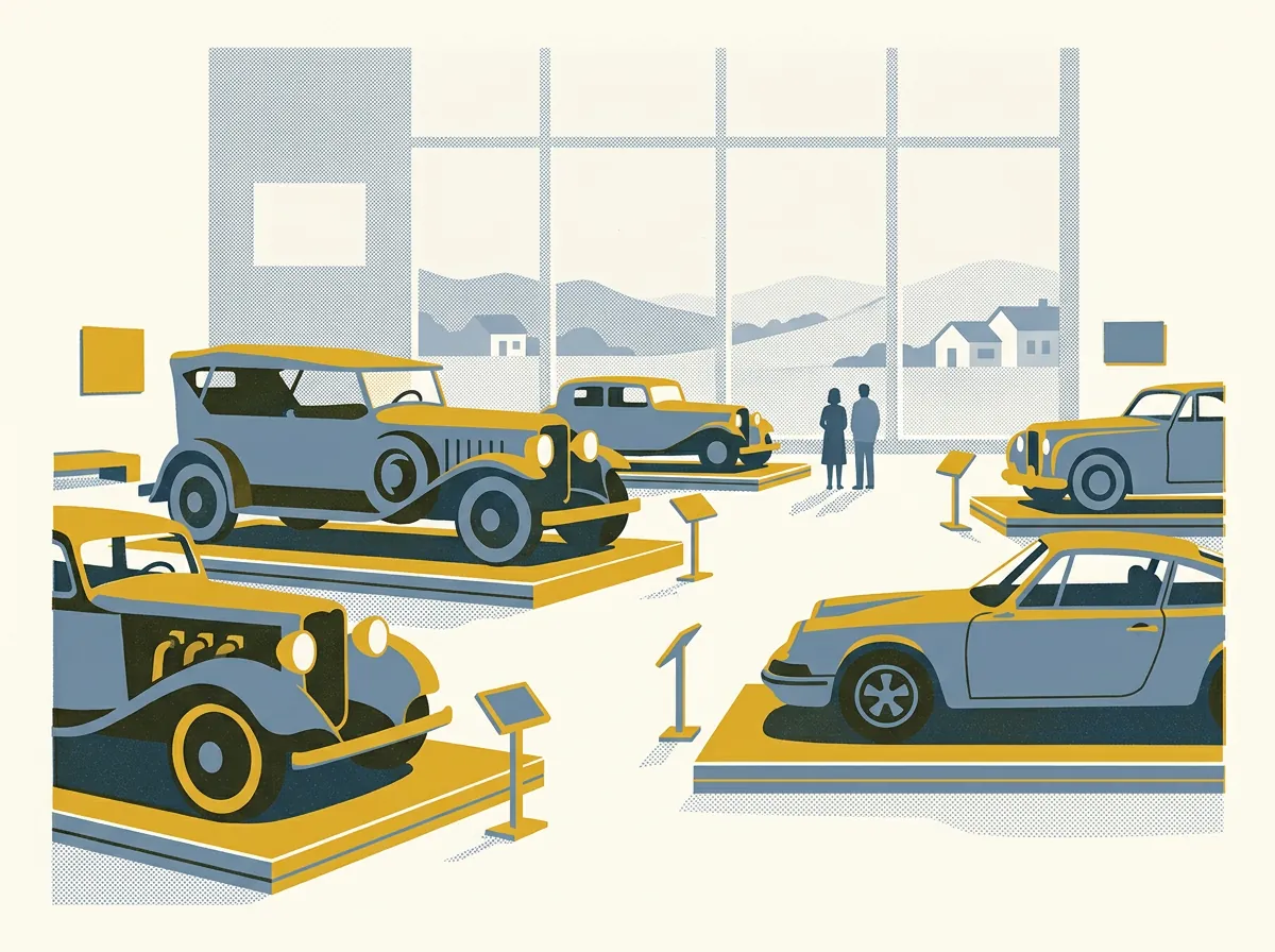 Illustration of car museums in Danville