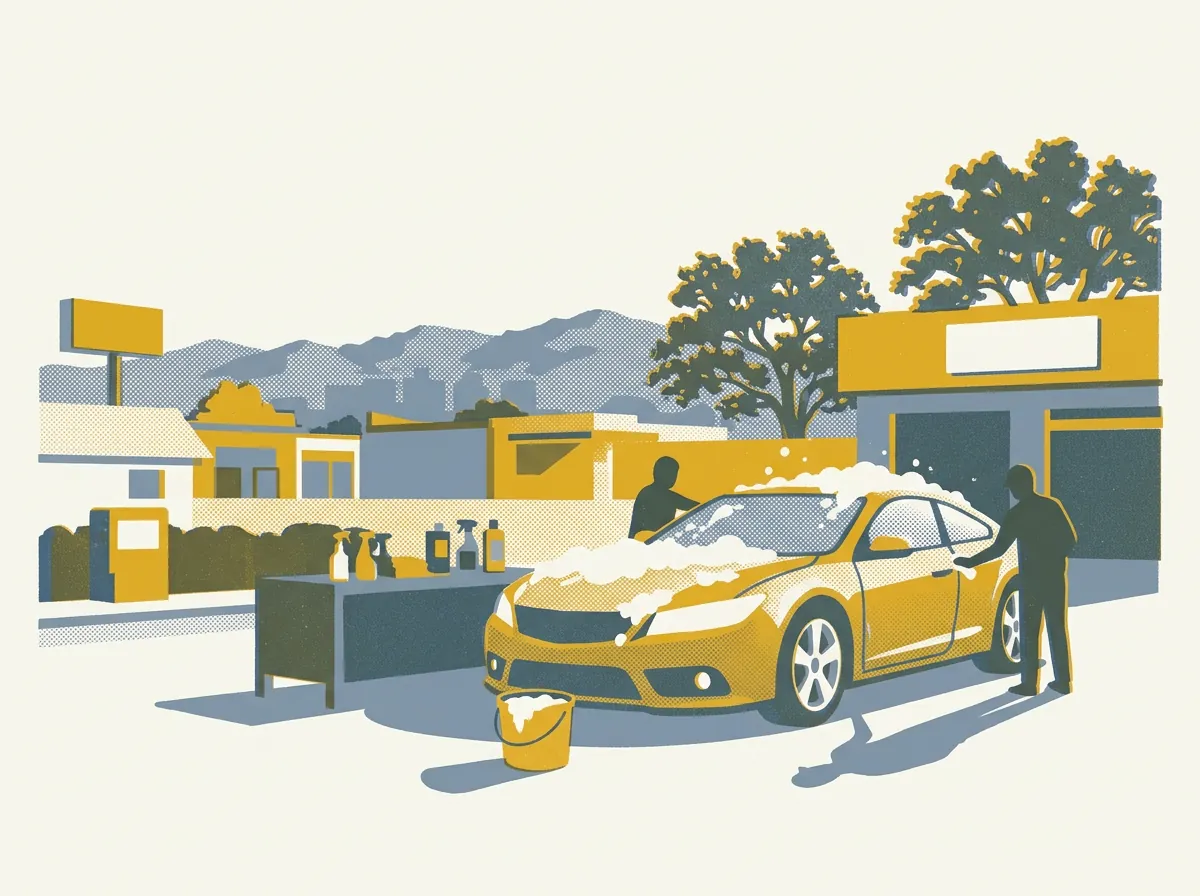 Illustration of auto detailing in Oakland